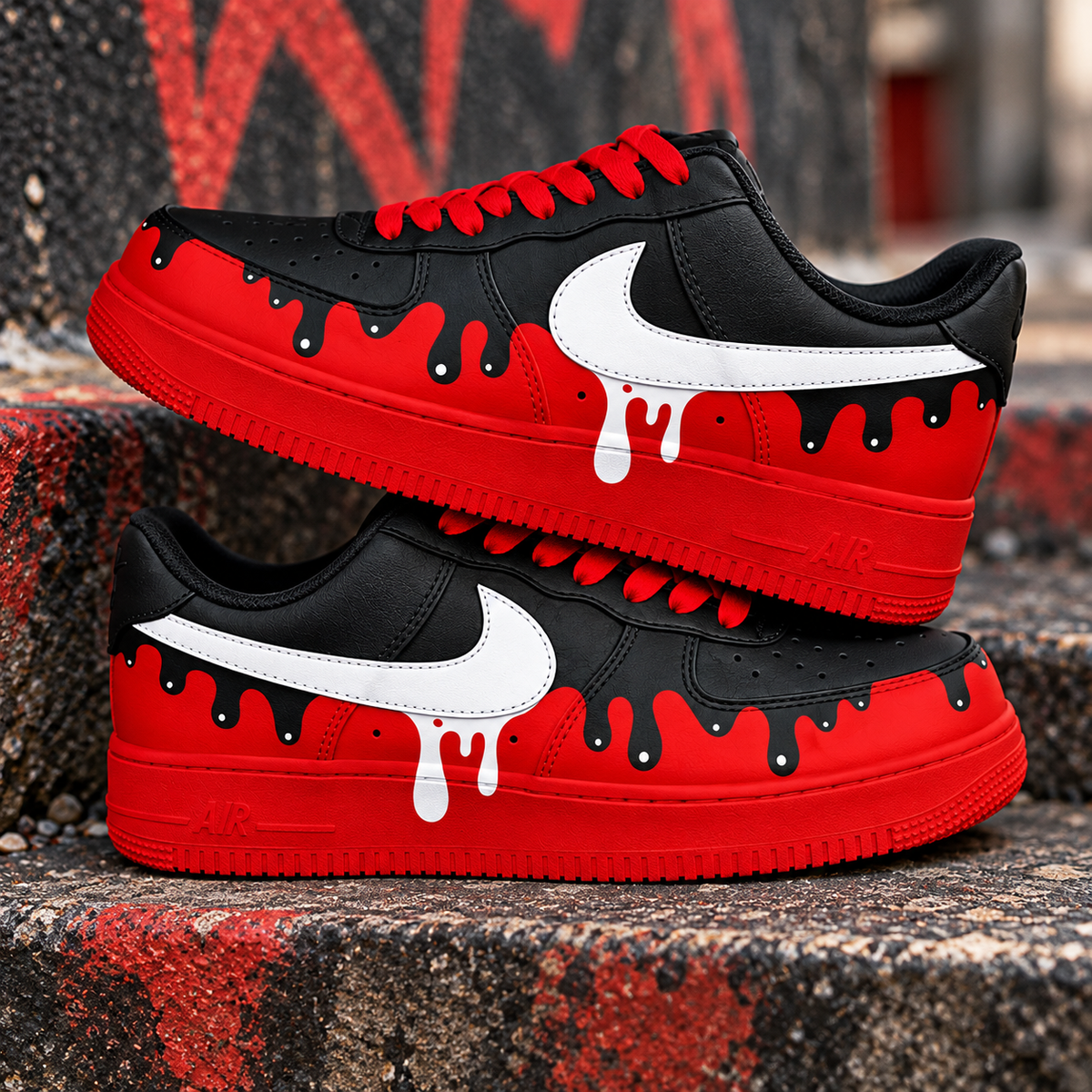 Custom Sneaker Red Drip Special