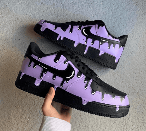 Custom Sneaker Black Purple Drip