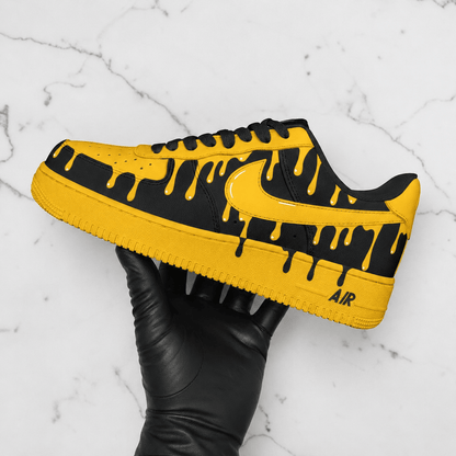 Custom Sneaker Yellow Black Drip