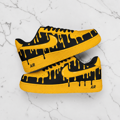 Custom Sneaker Yellow Black Drip