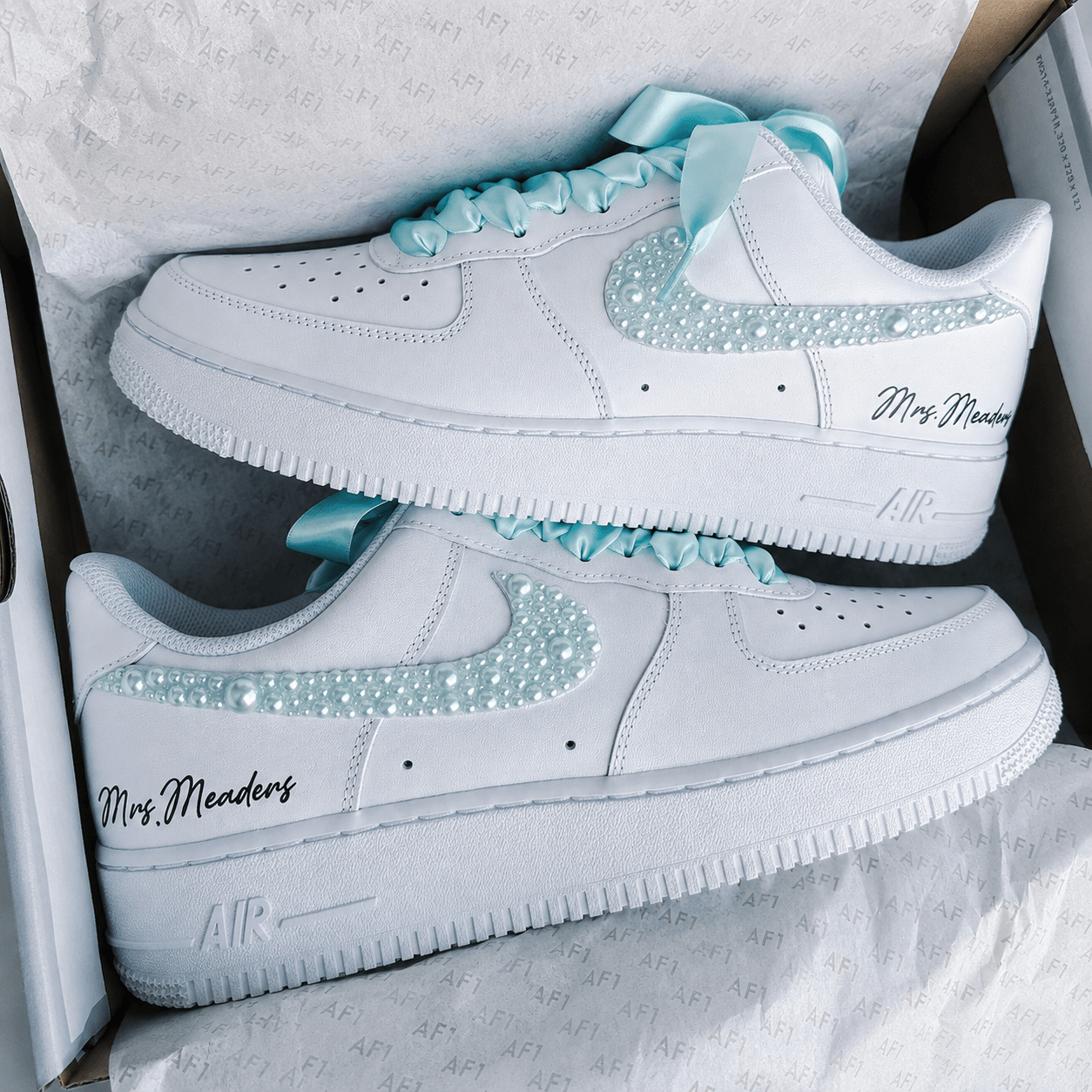 Personalized Something Blue Crystal Bridal Custom Sneaker - bridal custom sneaker