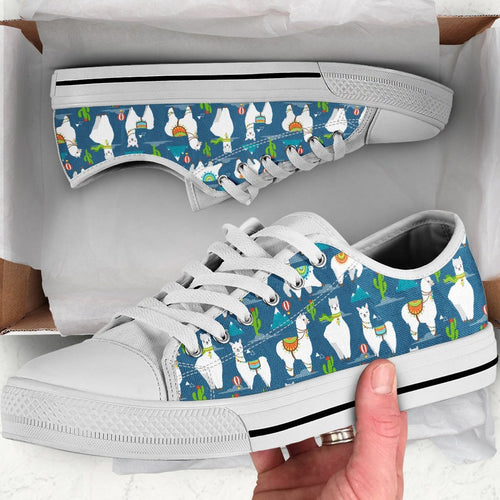 Low Top - Llama Shoes, Llama Sneakers in Blue