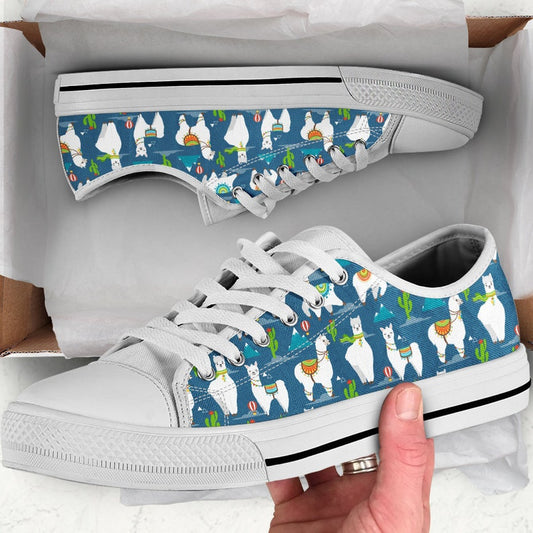 Low Top - Llama Shoes, Llama Sneakers in Blue