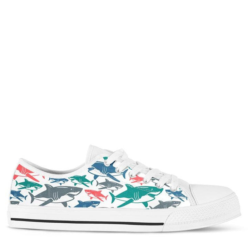 Low Top - Shark Shoes, Colorful Shark Sneakers