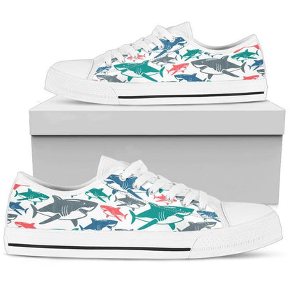 Low Top - Shark Shoes, Colorful Shark Sneakers