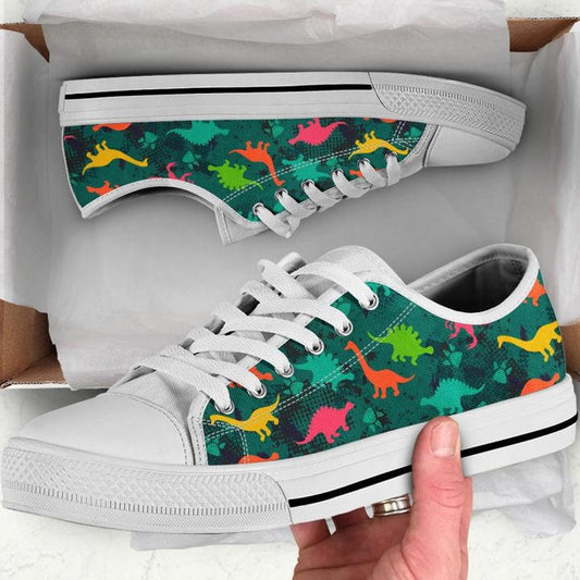 Low Top - Green Dinosaur Shoes