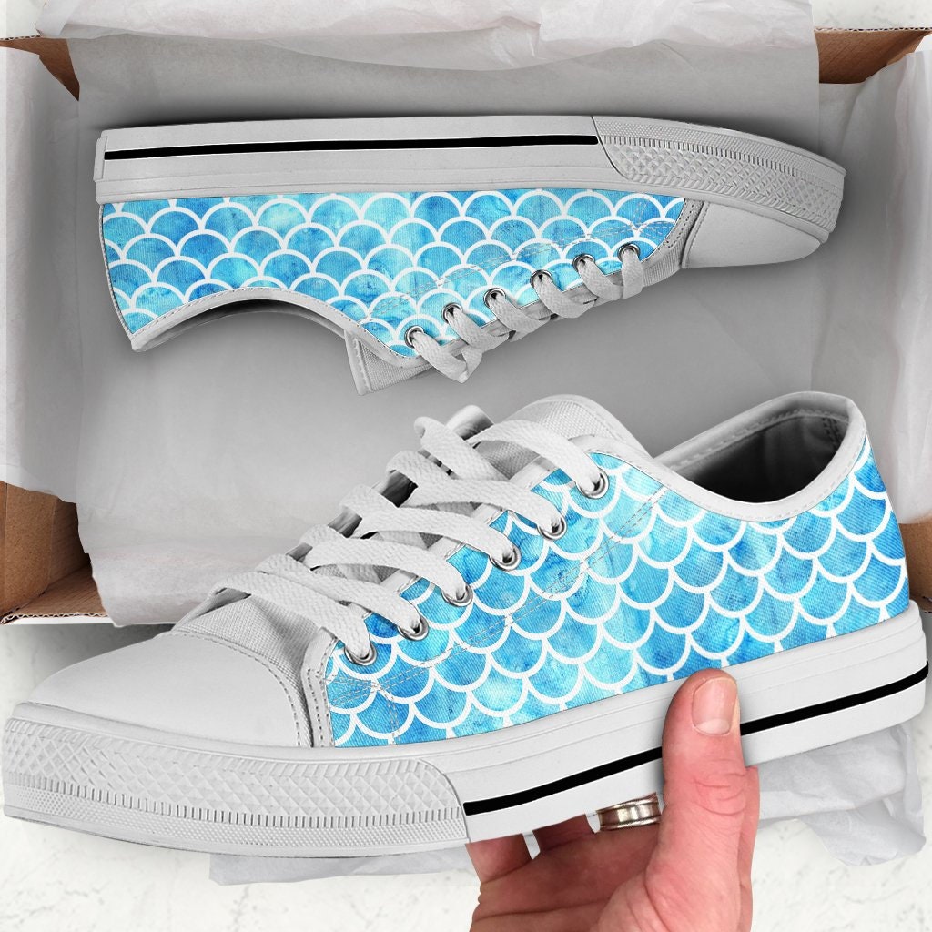 Low Top - Mermaid Sneakers in Sparkling Blue