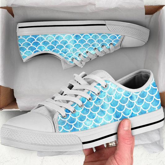 Low Top - Mermaid Sneakers in Sparkling Blue
