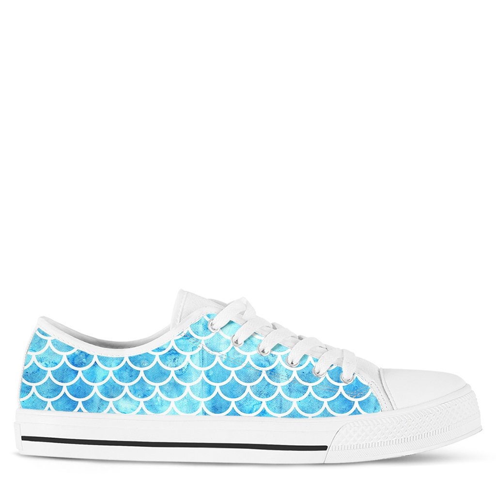 Low Top - Mermaid Sneakers in Sparkling Blue