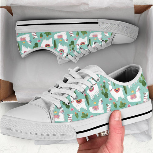 Low Top - Llama Shoes with Cactus