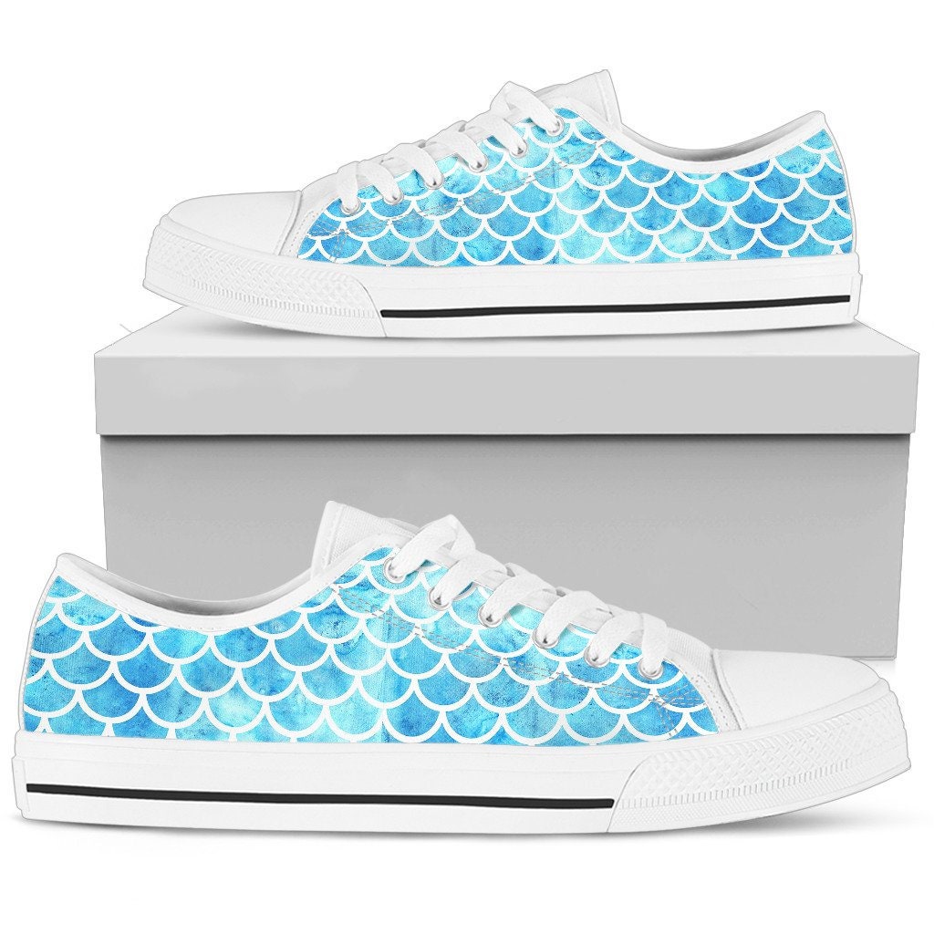 Low Top - Mermaid Sneakers in Sparkling Blue