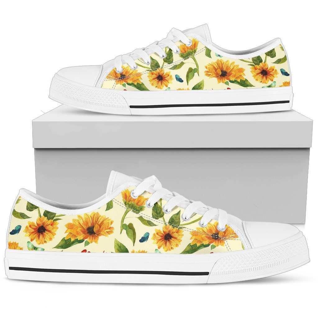 Low Top - Sunflower Shoes with Butterfly