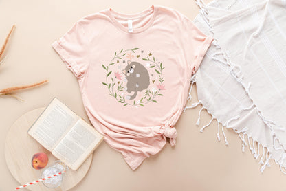 T-SHIRT - Floral Cat Unisex Shirt, Cat Lover Gift