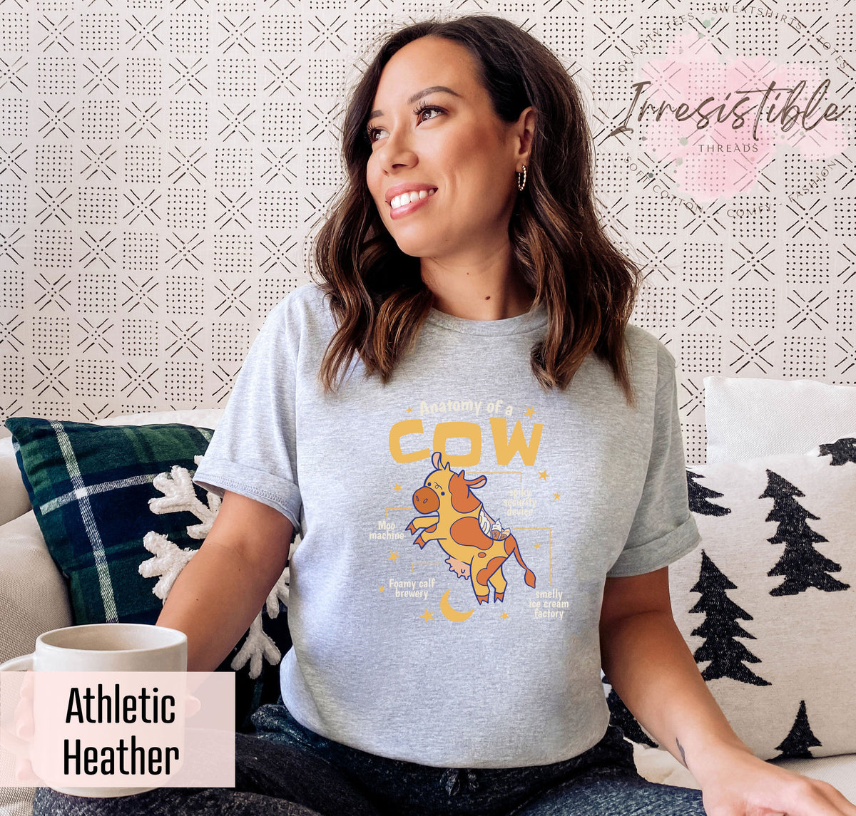 T-SHIRT - Humorous Anatomy Of A Cow Unisex Shirt, Cow Nerd Shirt